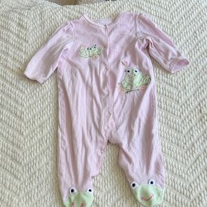 Little Me Pink Frog Footie One Piece